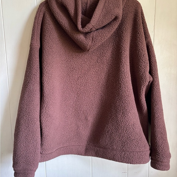 Women's Plush Hooded Sweater - Brown - Picture 3 of 4